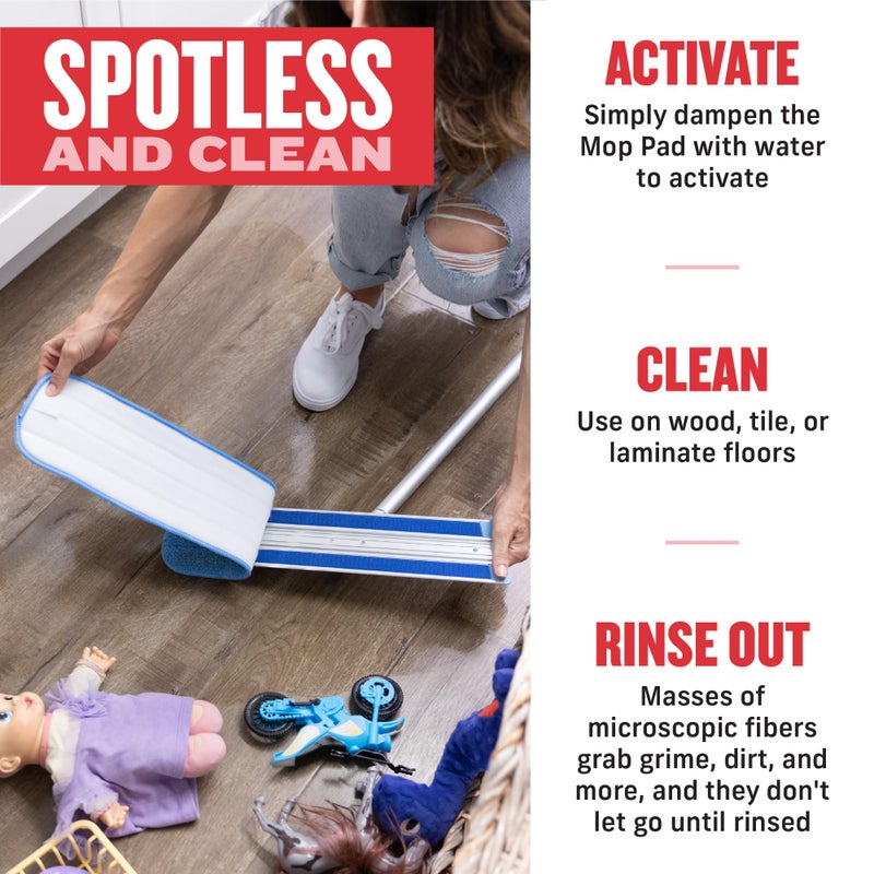 E-Cloth Deep Clean Microfiber Mop - Reusable Mop Pad for Home Cleaning, Hard Floors, Wood, Tile, or Laminate, Machine Washable, Use Wet for Cleaning or Dry for Dusting, No Refills or Spray Needed - Image 2